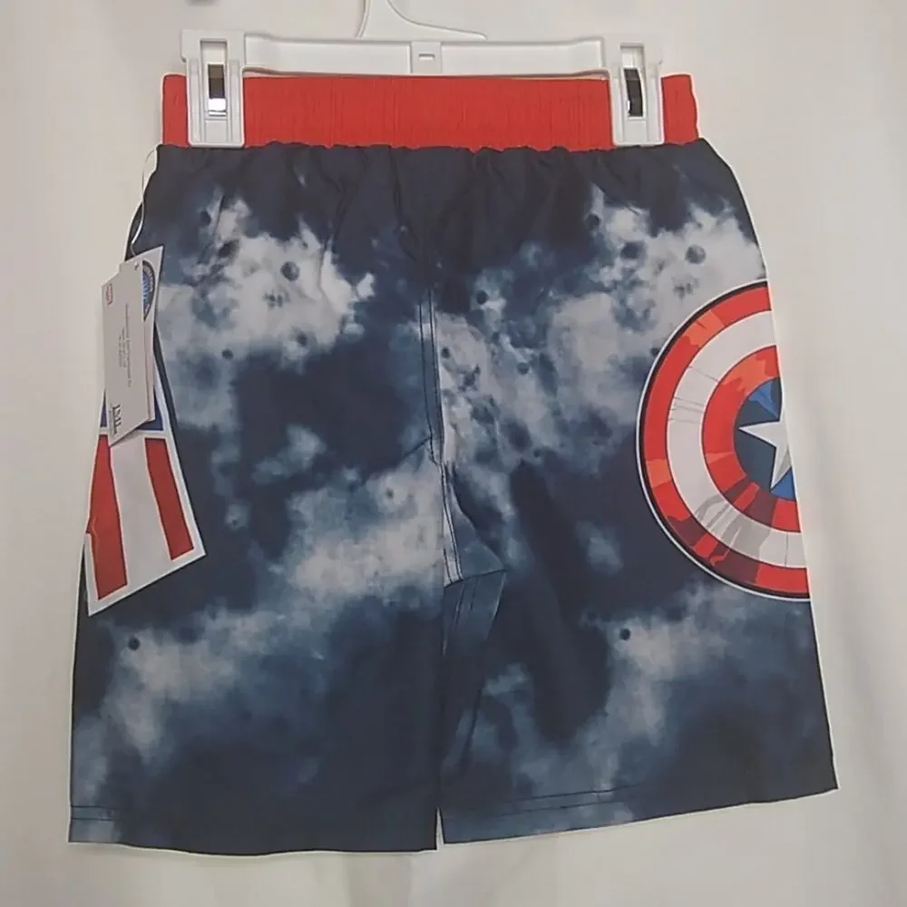 Marvel Boys Captain America Swim Trunks Small